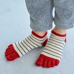 062120346 Mesh Fine Stripe Trainer Toe Socks M