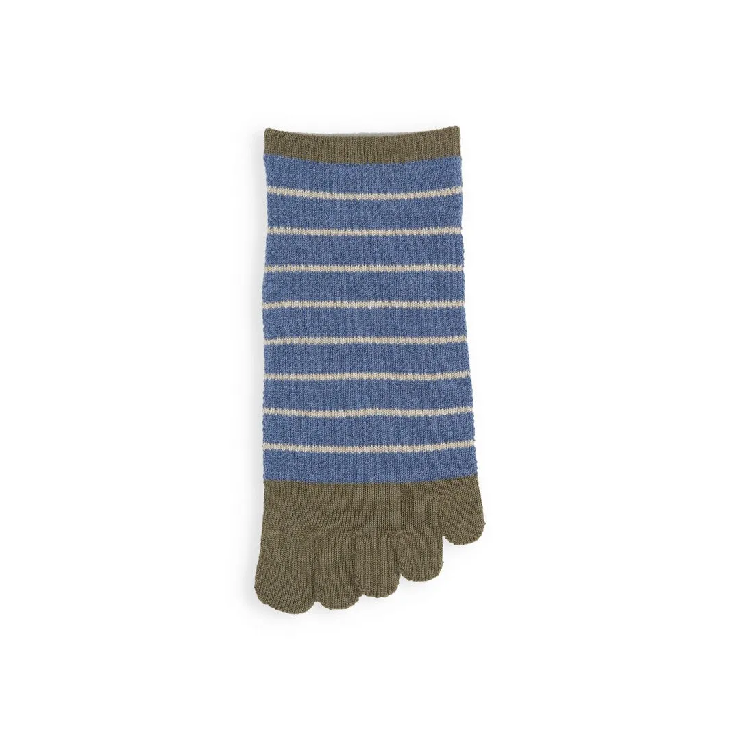 062120346 Mesh Fine Stripe Trainer Toe Socks M
