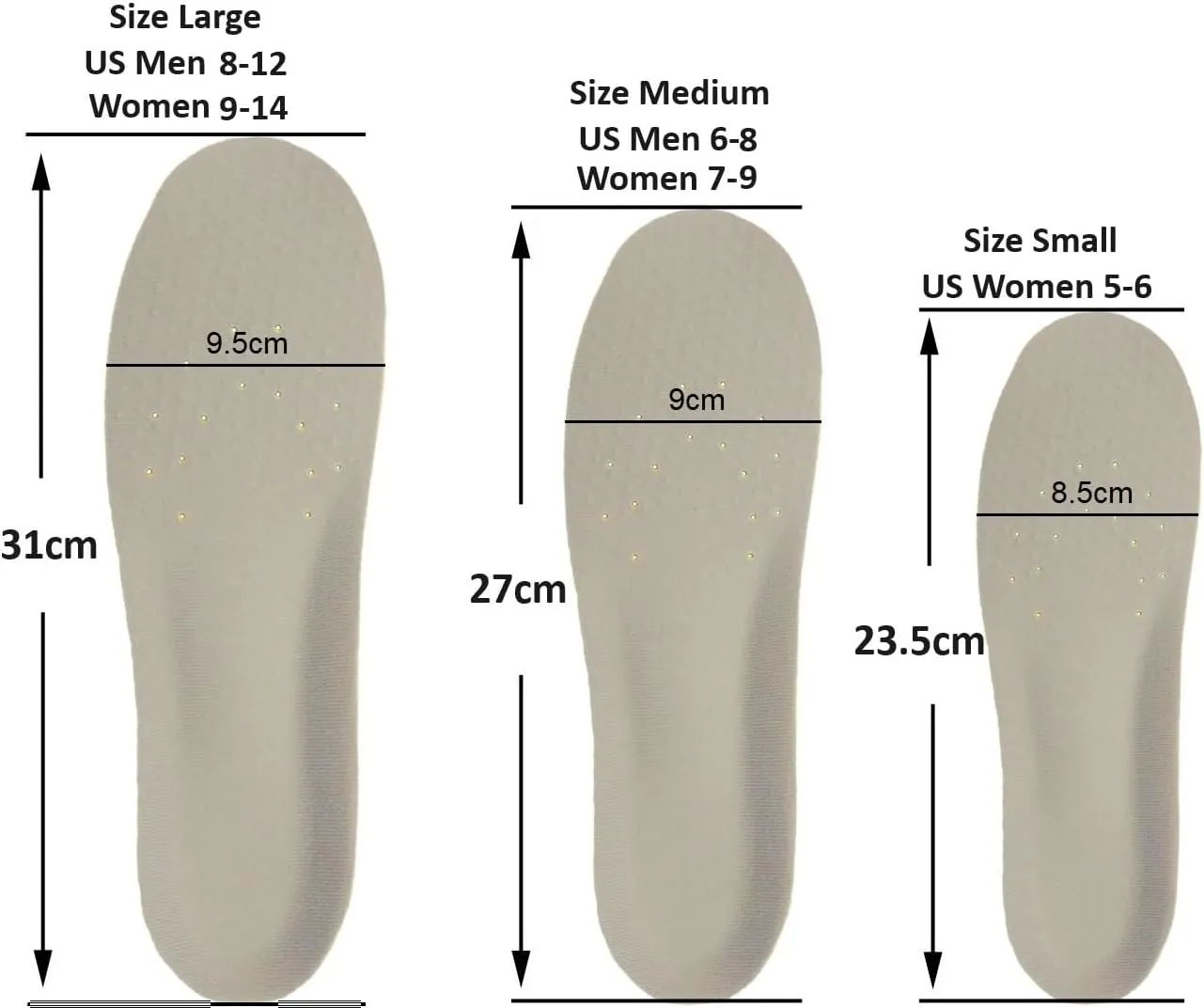 2 Pairs Regular Fit Insoles Plantar Fasciitis Orthotics PU Memory Foam Comfort Shoe Inserts for Men and Women, Cushioned Arch Support, Shock Absorption and Foot Pain Relief (Men 6-8/Women 7-9)