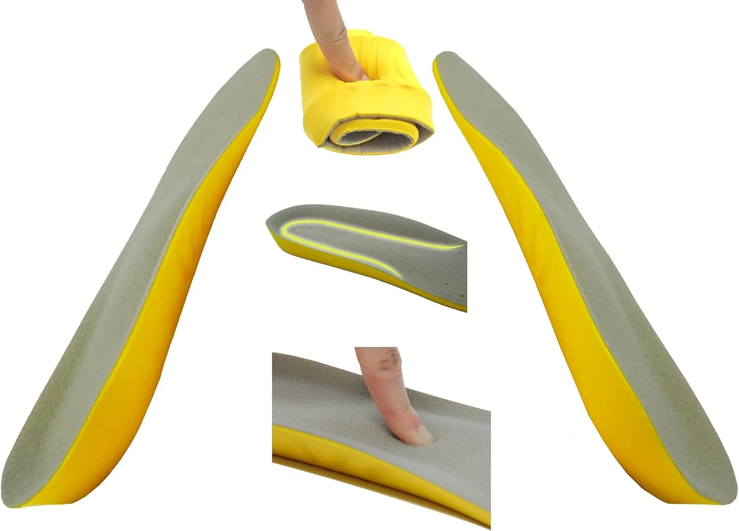 2 Pairs Regular Fit Insoles Plantar Fasciitis Orthotics PU Memory Foam Comfort Shoe Inserts for Men and Women, Cushioned Arch Support, Shock Absorption and Foot Pain Relief (Men 6-8/Women 7-9)