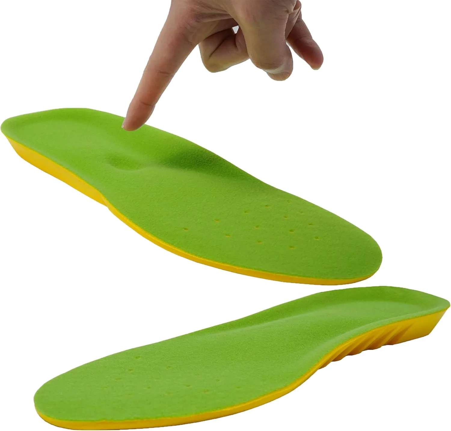 2 Pairs Wide Fit Insoles Plantar Fasciitis Orthotics PU Memory Foam Comfort Shoe Inserts for Men and Women, Cushioned Arch Support, Shock Absorption and Foot Pain Relief (Men 9-11/Women 10-12)