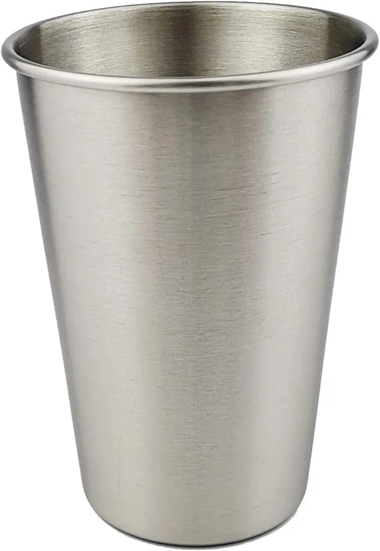2PCS Outdoor Portable Milk Mug Beer Mug 304 Stainless Steel Water Cup(500ML)