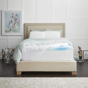 4" SealyChill™ Gel   Comfort Memory Foam Mattress Topper with Pillowtop Washable Allergen Resistant Cover, Queen (F02-00161-QN0), White