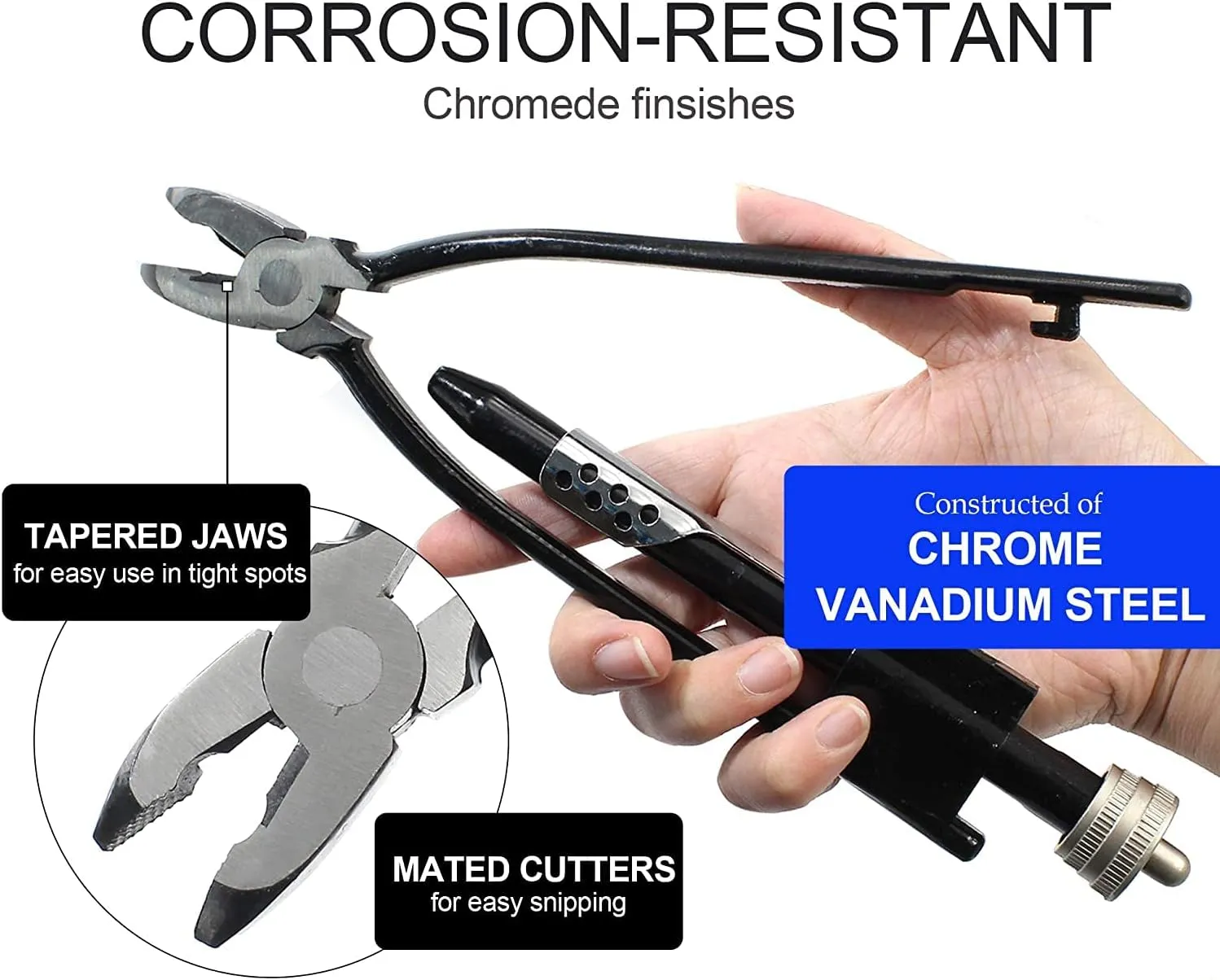6 Inch Safety Wire Pliers with 50 FT Safety Wire, Heavy Duty Wire Twisting Tool for Aircraft, Machinery, Vehicles