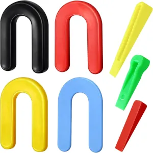 620Pcs U Shaped Tile Spacers and Tile Leveler Wedges Assortment Set, Plastic Shims for 1/4” 1/8", 1/12", 1/16", 3/16”, 1/32” Spacers and Leveling Installation