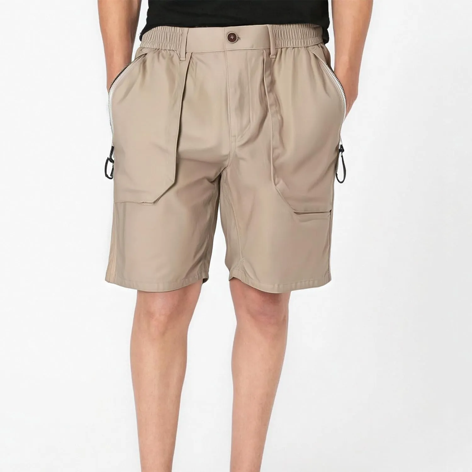 Active Shorts for Men Drop Crotch Embroidered Combat Basic Formal Belt Low Rise Shorts for Men Lightweight Cycle