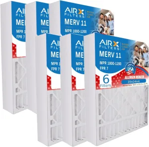 AIRX FILTERS WICKED CLEAN AIR. 20x25x4 Air Filter MERV 11 Compatible with White Rodgers FR2000M-111 Furnace Filter 6 Pack