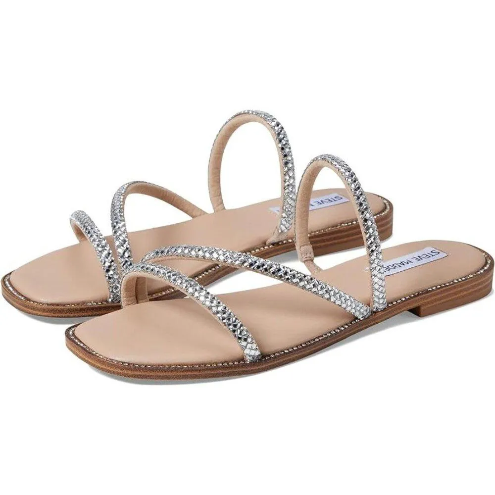Akela Rhinestone Strappy Flat Sandals