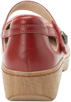 Alegria Women's Onika Leather Wood Grain Mary Jane Shoes