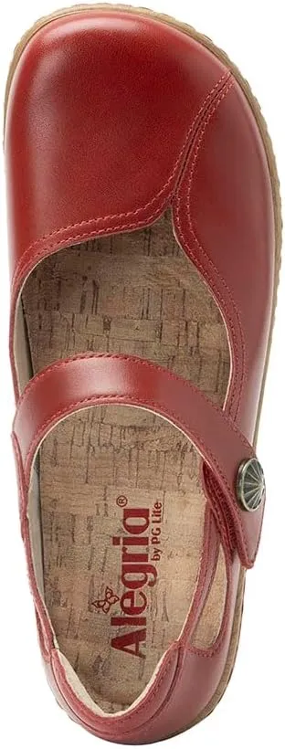 Alegria Women's Onika Leather Wood Grain Mary Jane Shoes