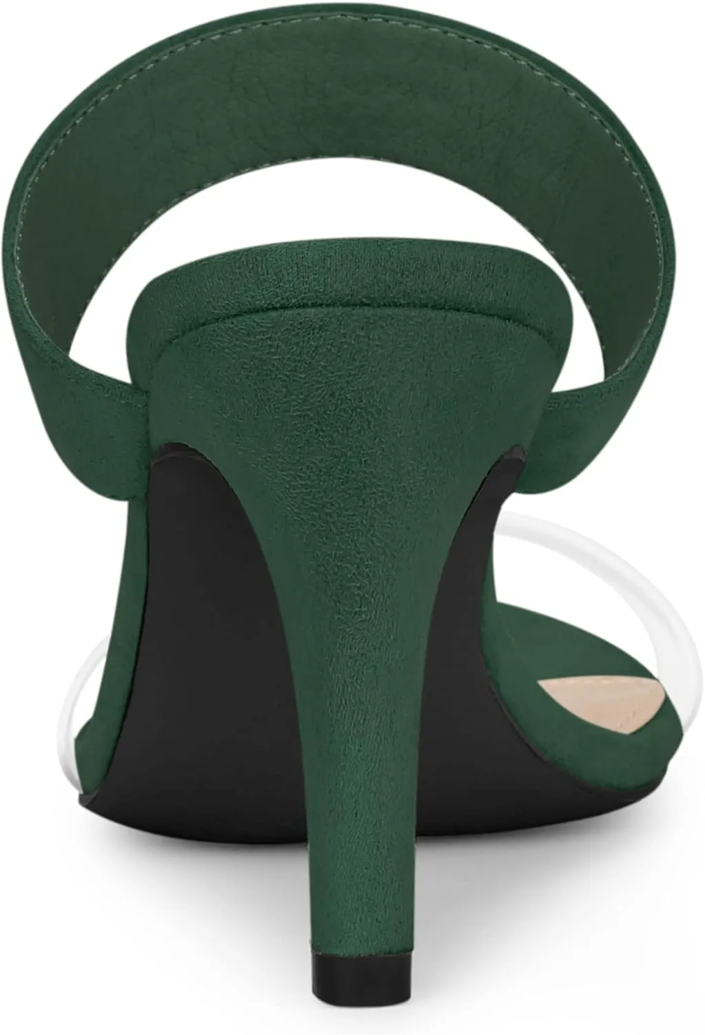 Allegra K Women's Clear Strap Stiletto Heel Slides Sandals
