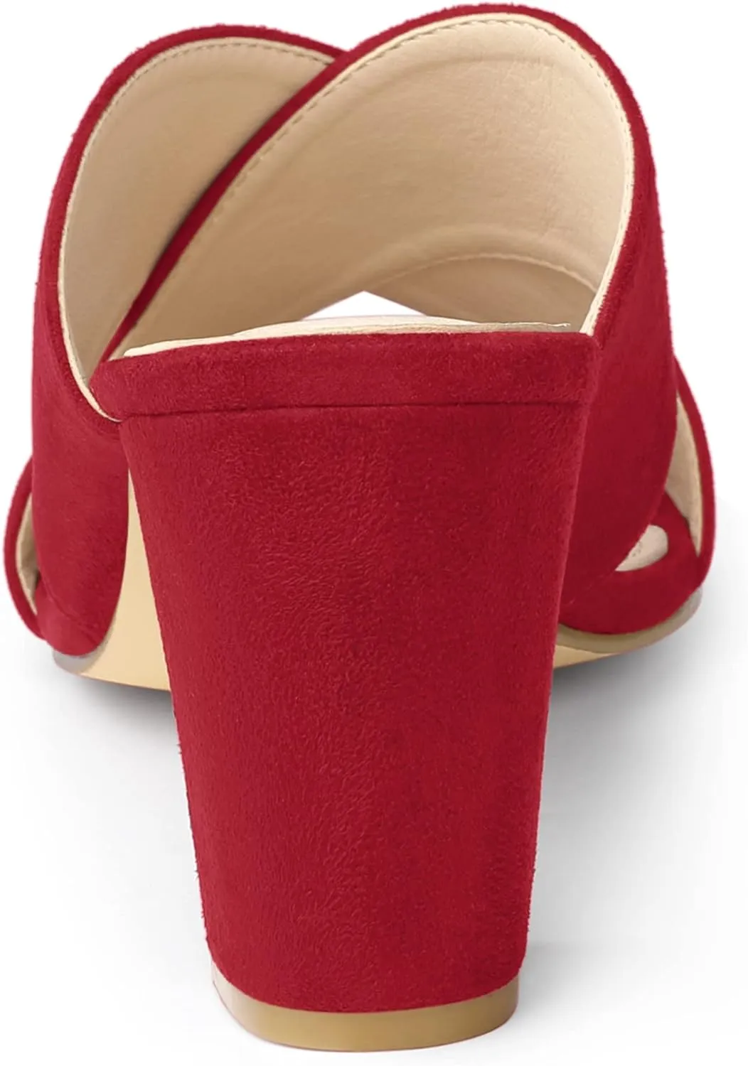 Allegra K Women's Crisscross Strap Block Heel Slide Sandals