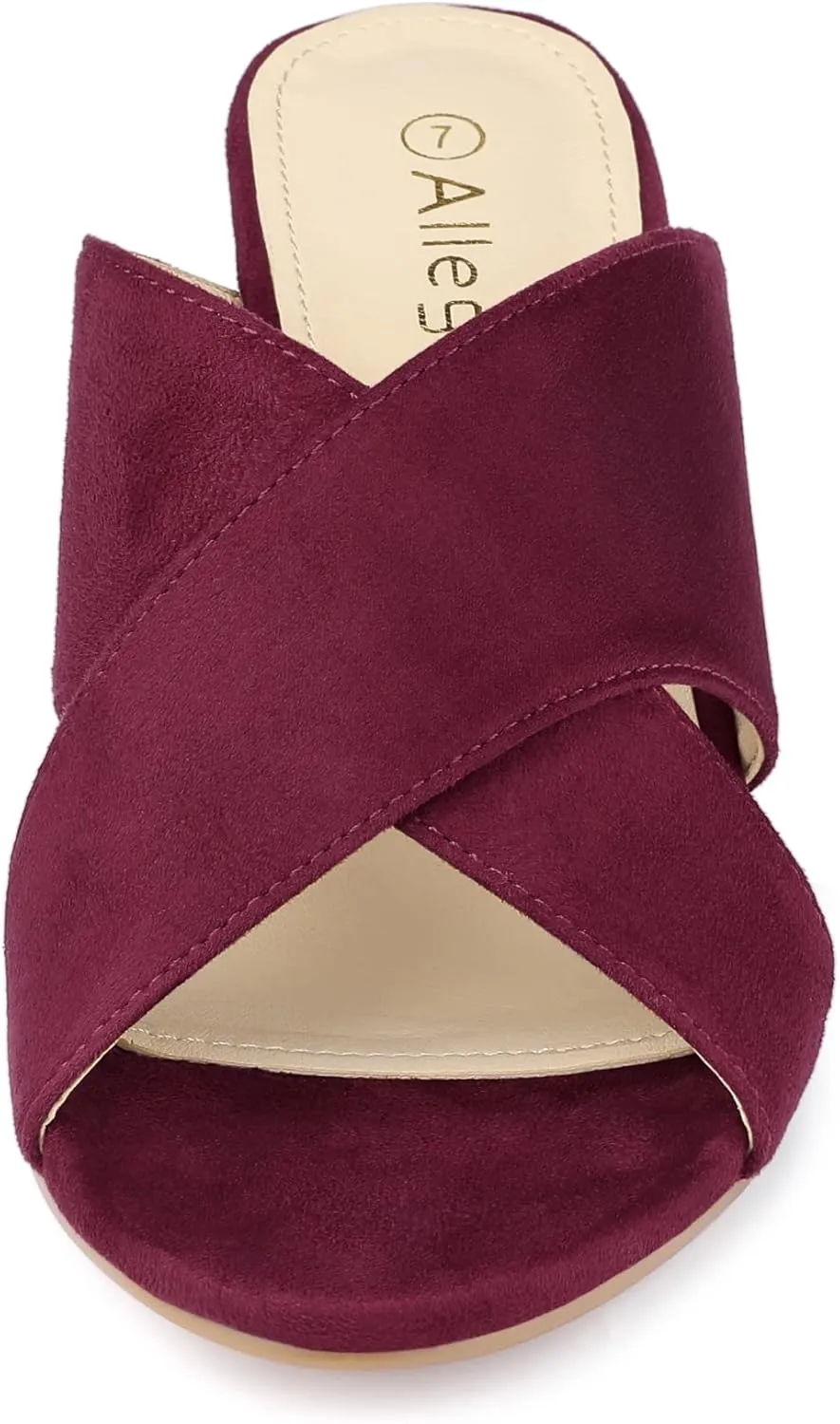 Allegra K Women's Crisscross Strap Block Heel Slide Sandals