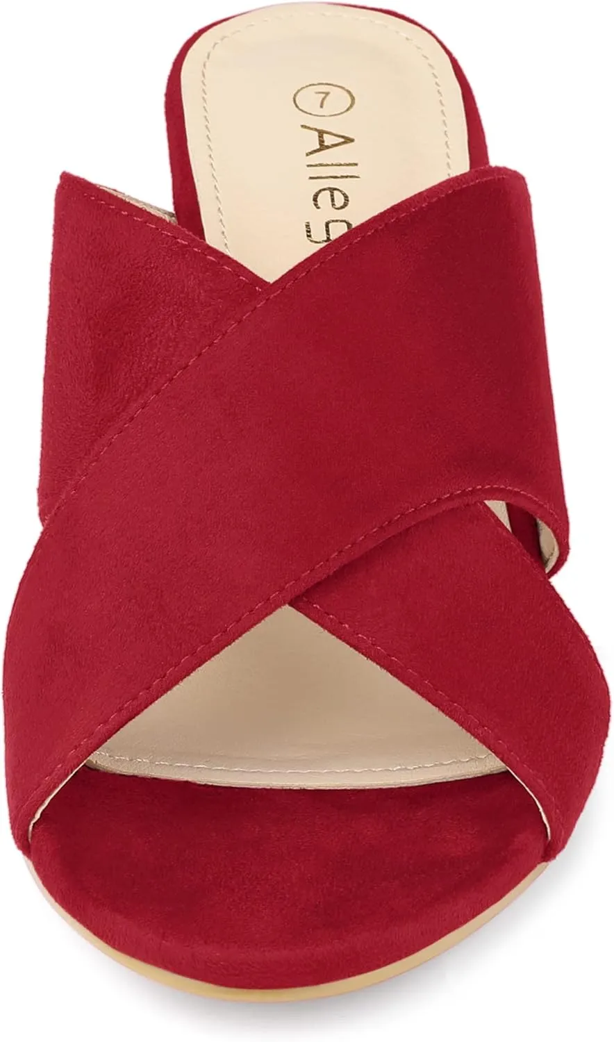 Allegra K Women's Crisscross Strap Block Heel Slide Sandals