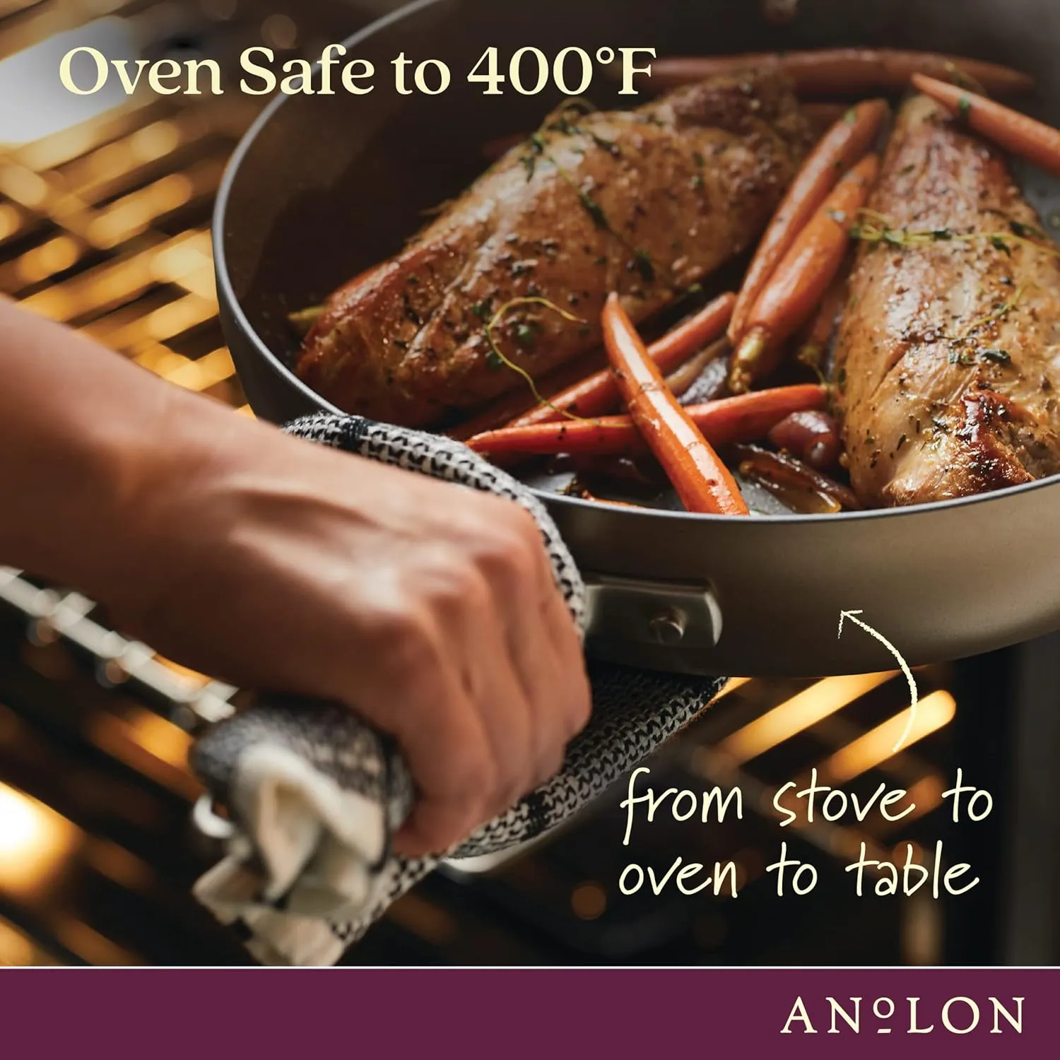 Anolon Advanced Home Hard-Anodized Nonstick Open Stock Cookware (8.5 Qt. Wide Stockpot, Bronze)