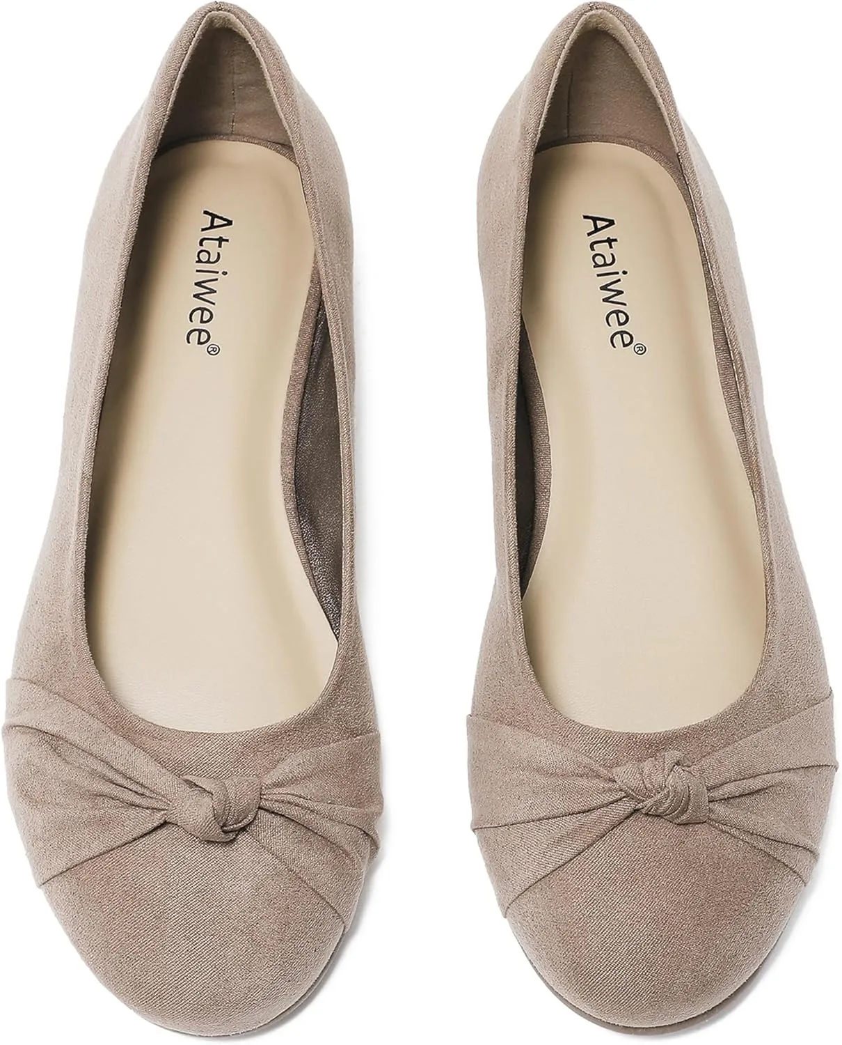 Ataiwee Women's Wide Width Flats Shoes - Ladies Cute and Comfortable Dress Ballet Shoes.