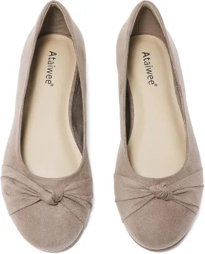 Ataiwee Women's Wide Width Flats Shoes - Ladies Cute and Comfortable Dress Ballet Shoes.