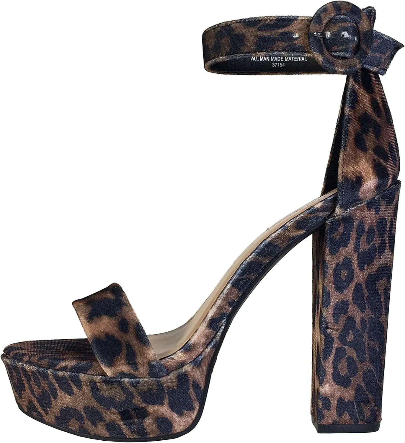 BAMBOO Women's Chunky Heel Platform Sandal with Ankle Strap