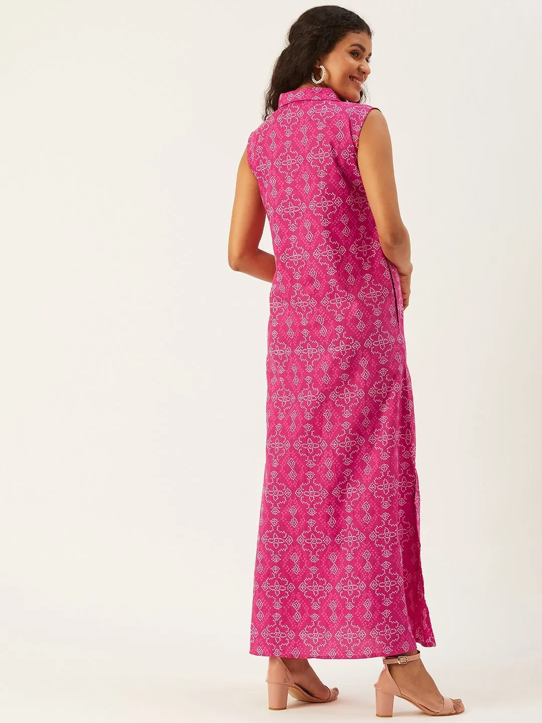Bandhini In Pink And Collar