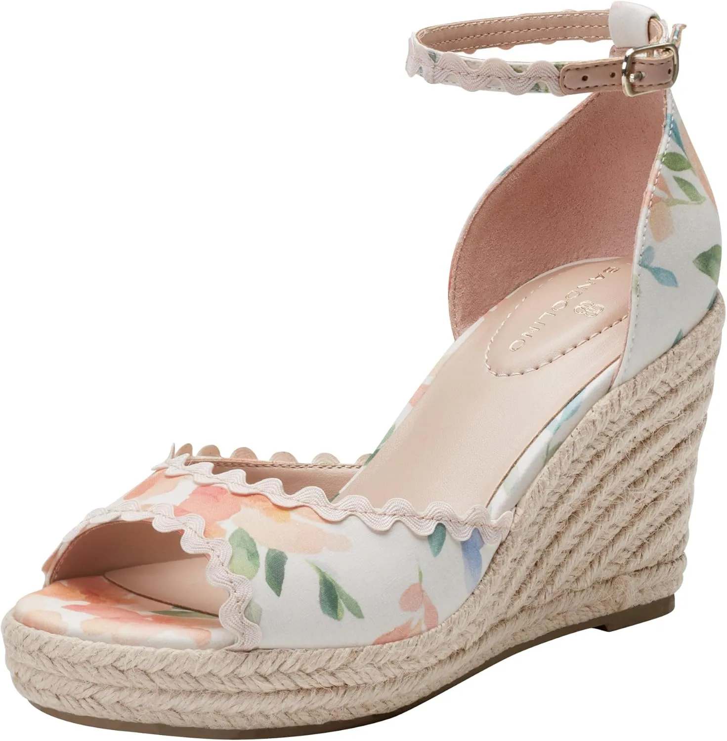 Bandolino Women's KENDRI Wedge Sandal, Ivory Floral Multi 150, 9.5