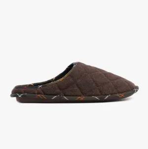 Barbour SWINBURNE Mens Wool Mule Slippers Brown