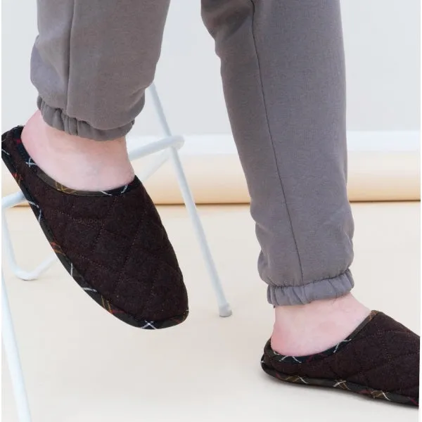 Barbour SWINBURNE Mens Wool Mule Slippers Brown