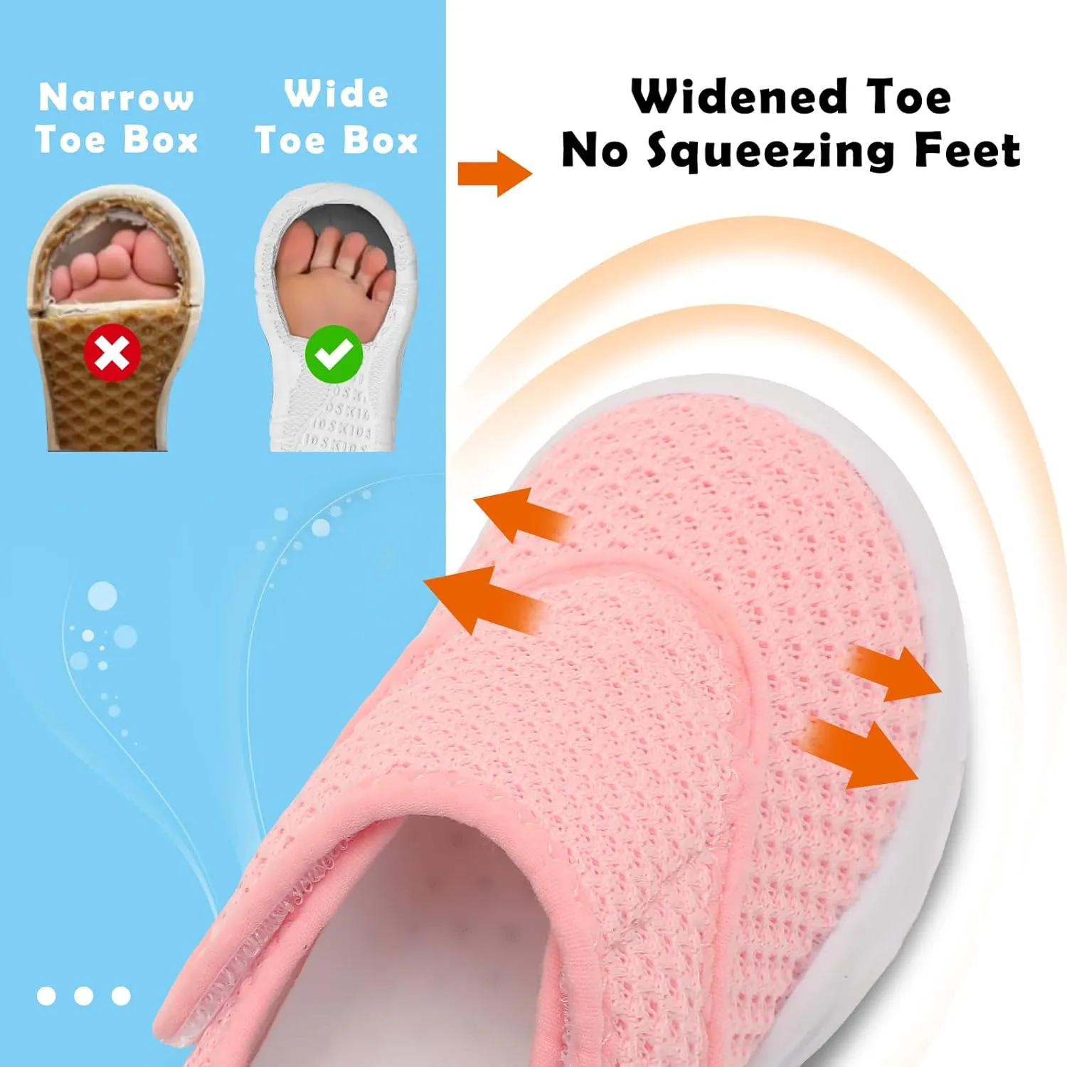 BARERUN Toddler Shoes Wide Toe Box Barefoot Toddler Sneakers Girls Boys Kids School Shoes Non-Slip Toddler Tennis Shoes Slip on Running Shoes for Girls Boys