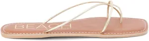 BEACH by Matisse Womens Coastline Metallic Strappy Flat Casual Sandals Casual - Gold