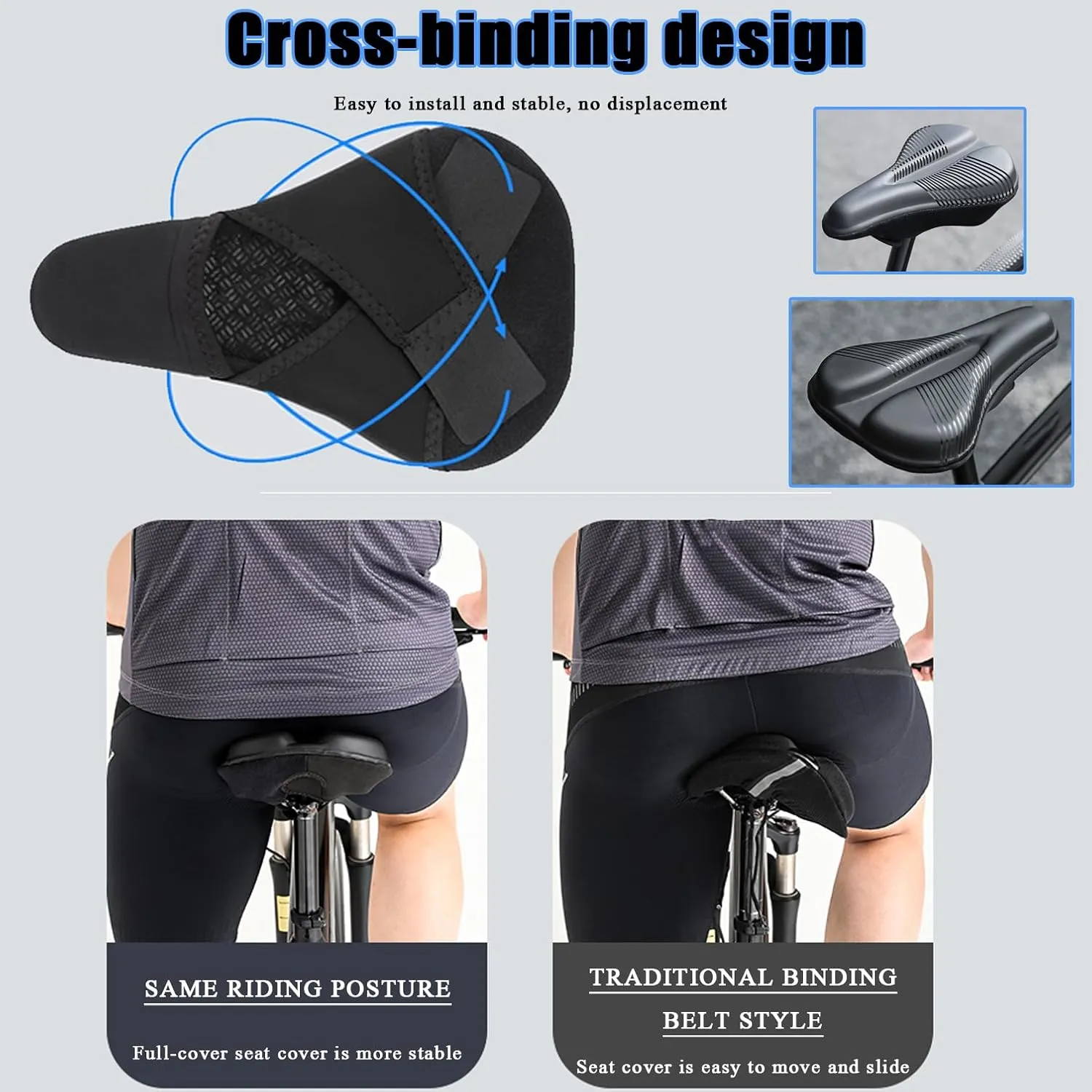 Bike Seat Cushion for Diamondback Bicycles Edgewood Bicycles El OSO Bicycles HaanJeen, Memory Foam & Gel Padded Cover Bicycle Seat for Men Women Shock-Absorbing Comfort Bike Seat Pad,B