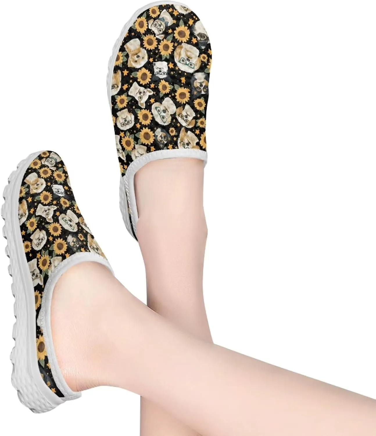 Binienty Women Wide Width Mesh Slippers Fashion Slip on Mule Shoes Breathable Ladies Outdoor Garden Loafers
