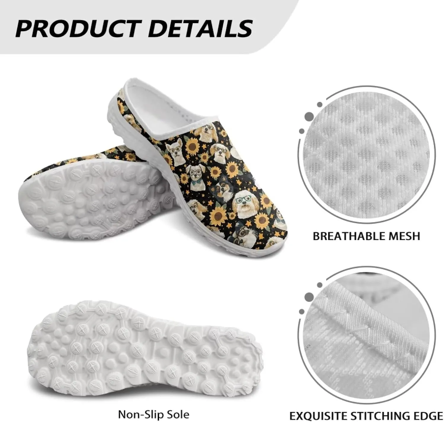 Binienty Women Wide Width Mesh Slippers Fashion Slip on Mule Shoes Breathable Ladies Outdoor Garden Loafers