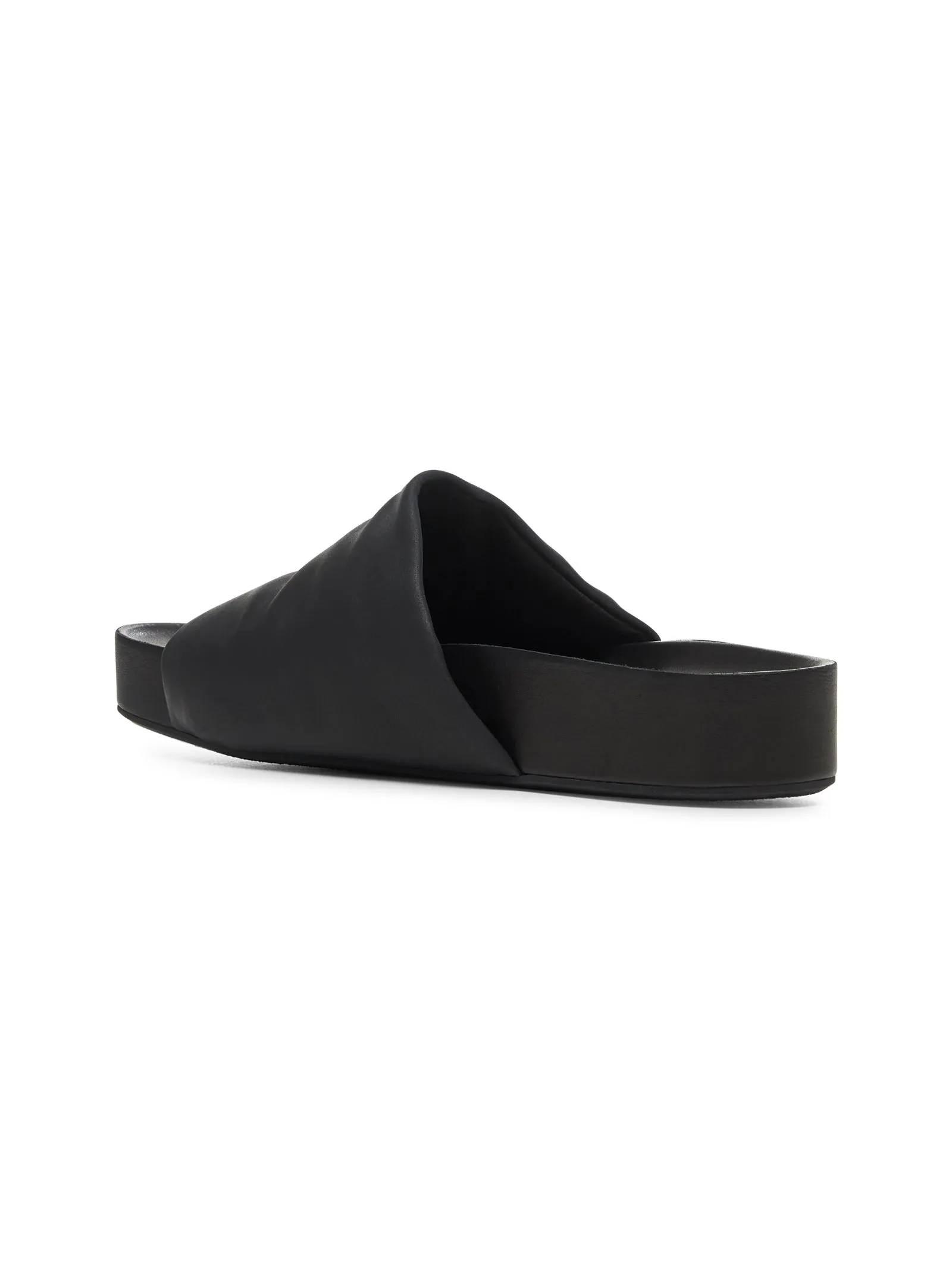 Black nubuck slide sandals
