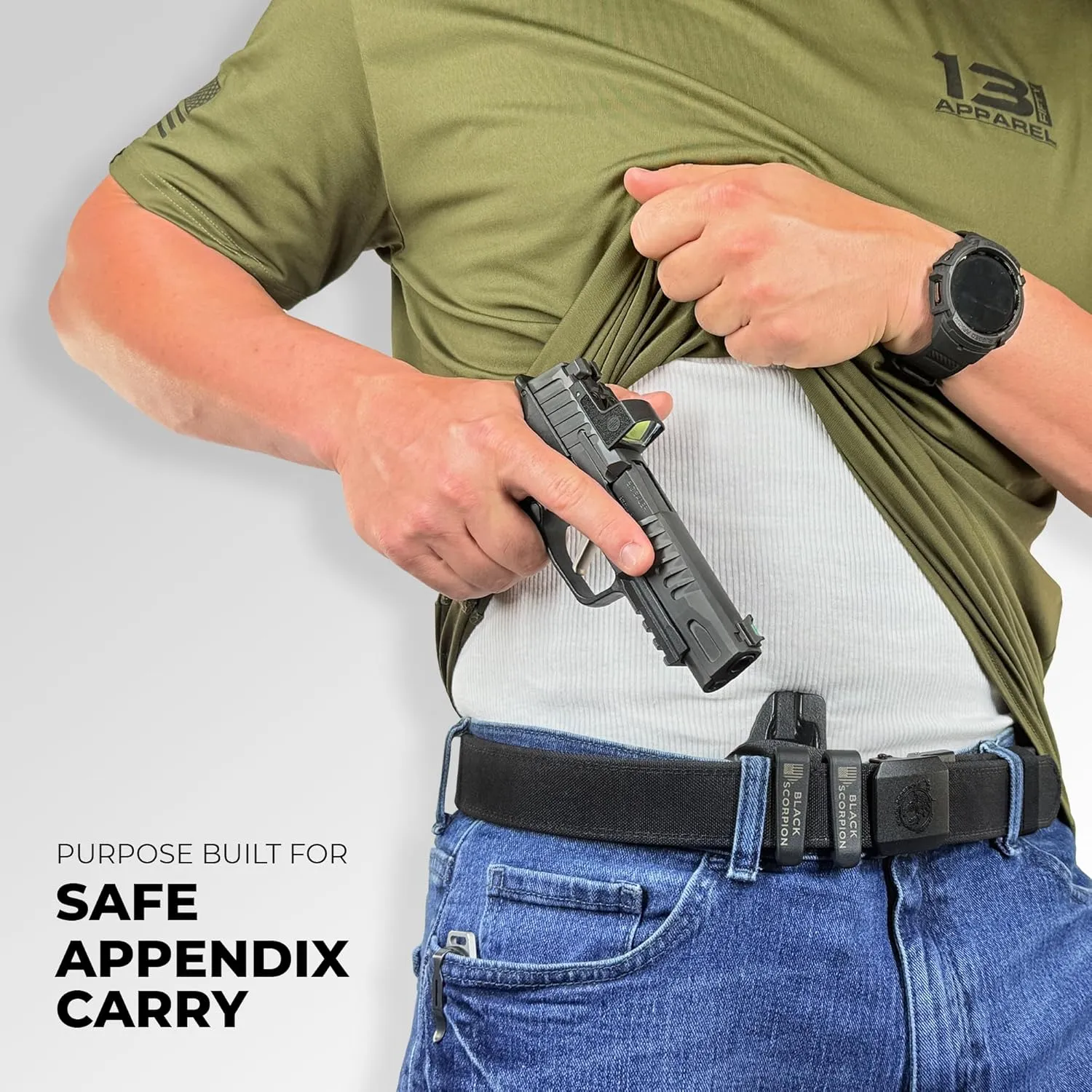 Black Scorpion Outdoor Gear AIWB Dual Clip X Holster fits CZ Shadow 2 Compact w/TLR-7X