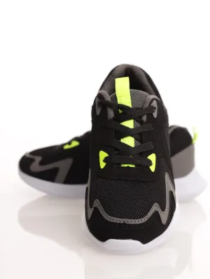 Boys Fashion Mesh Trainer Sneaker - Black