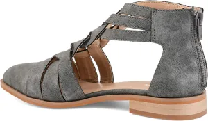 Brinley Co. Womens Woven Detail Flat Grey, 10 Regular US