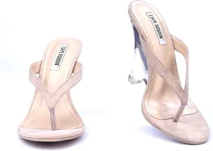Cape Robbin Spectacular Clear Chunky Block Wedge Heels for Women Transparent Open Toe Shoes Heels for Women