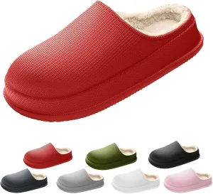 Cloud Slippers for Women, Pillow Warm Fluffy Cushioned Thick Sole House Shoes Anti-Skid Cozy Plush Slides
