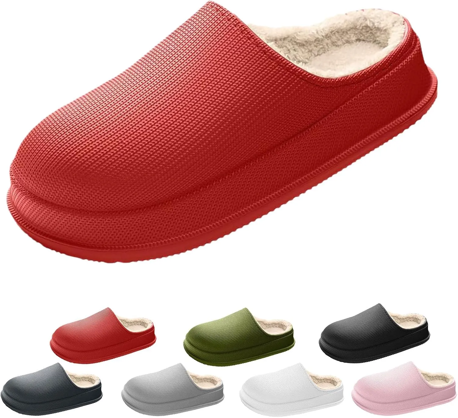 Cloud Slippers for Women, Pillow Warm Fluffy Cushioned Thick Sole House Shoes Anti-Skid Cozy Plush Slides