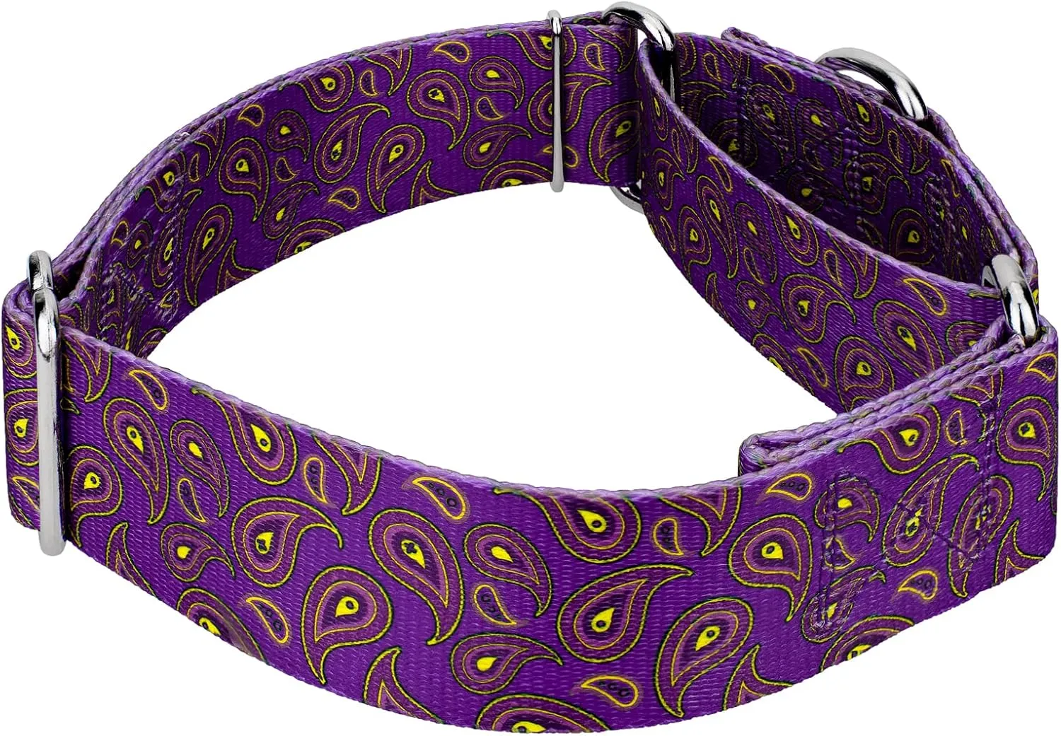 Country Brook Petz - Purple Paisley Martingale Dog Collar - Paisley Collection Featuring Classy Designs (1 1/2 Inch, Extra Large)