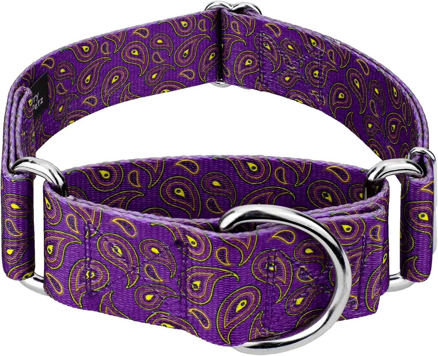 Country Brook Petz - Purple Paisley Martingale Dog Collar - Paisley Collection Featuring Classy Designs (1 1/2 Inch, Extra Large)
