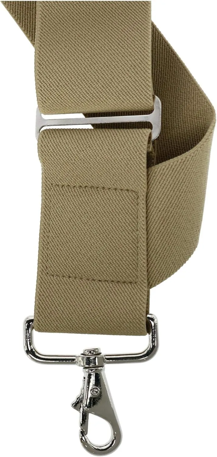 CTM® Men's Elastic Side Clip Metal Swivel Hook Trucker Suspenders