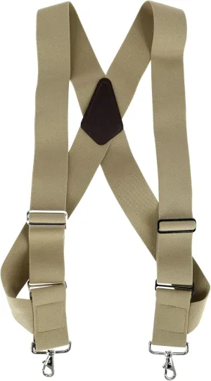 CTM® Men's Elastic Side Clip Metal Swivel Hook Trucker Suspenders