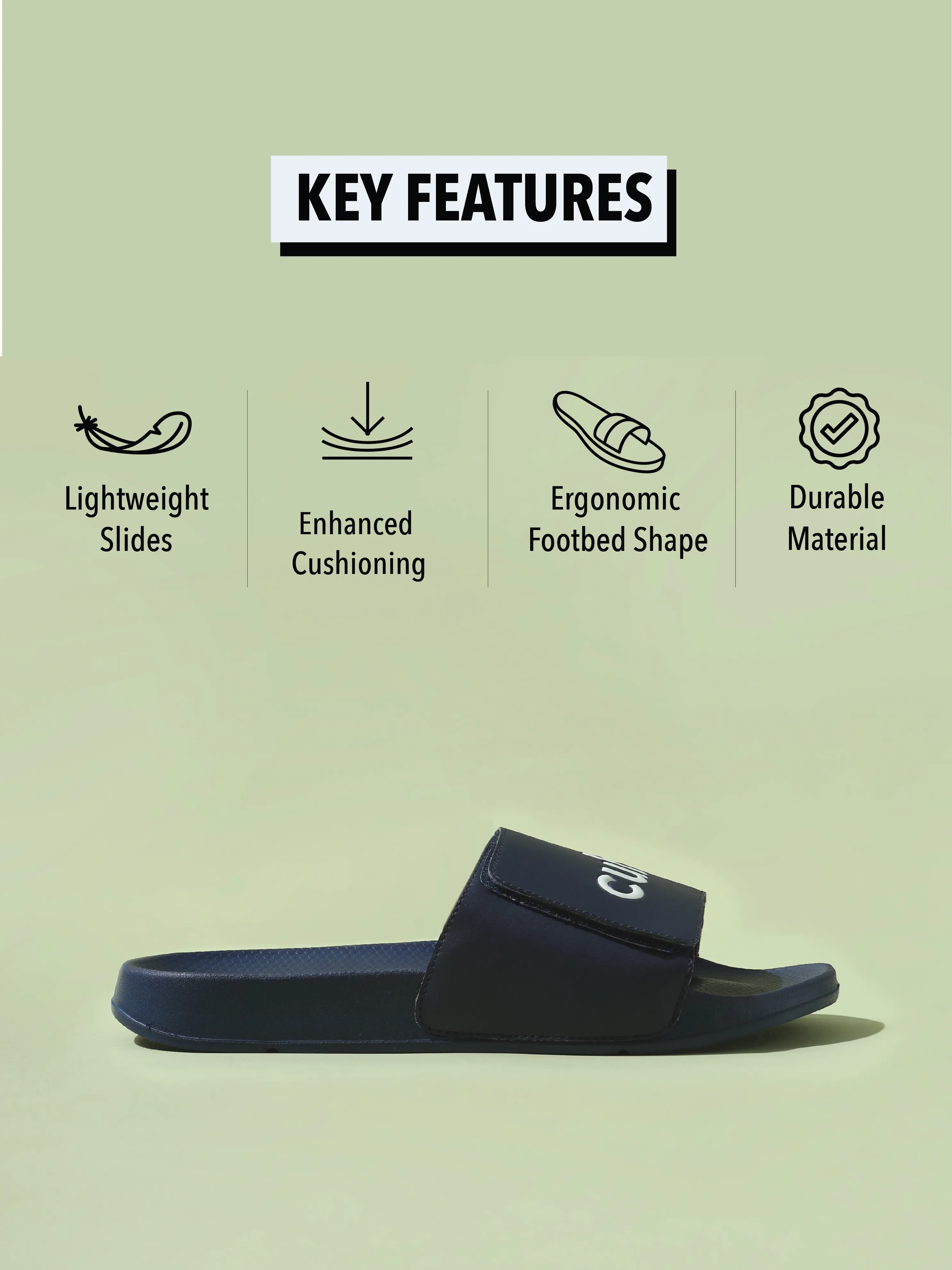 cult Locomo Navy Men Slides