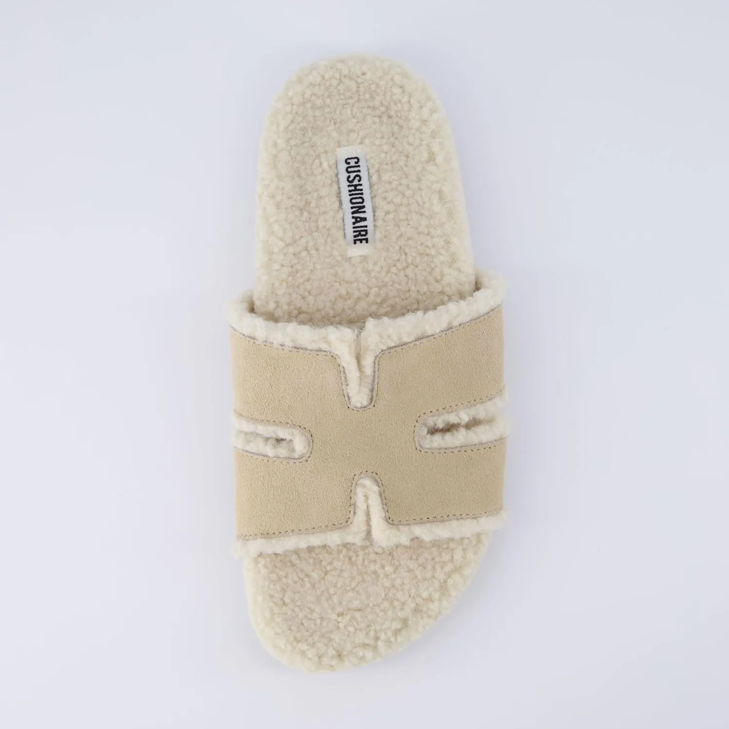 CUSHIONAIRE Cuddle Fur Slippers for Women Faux Shearling Slide Sandal  Memory Foam, Wide Widths Available