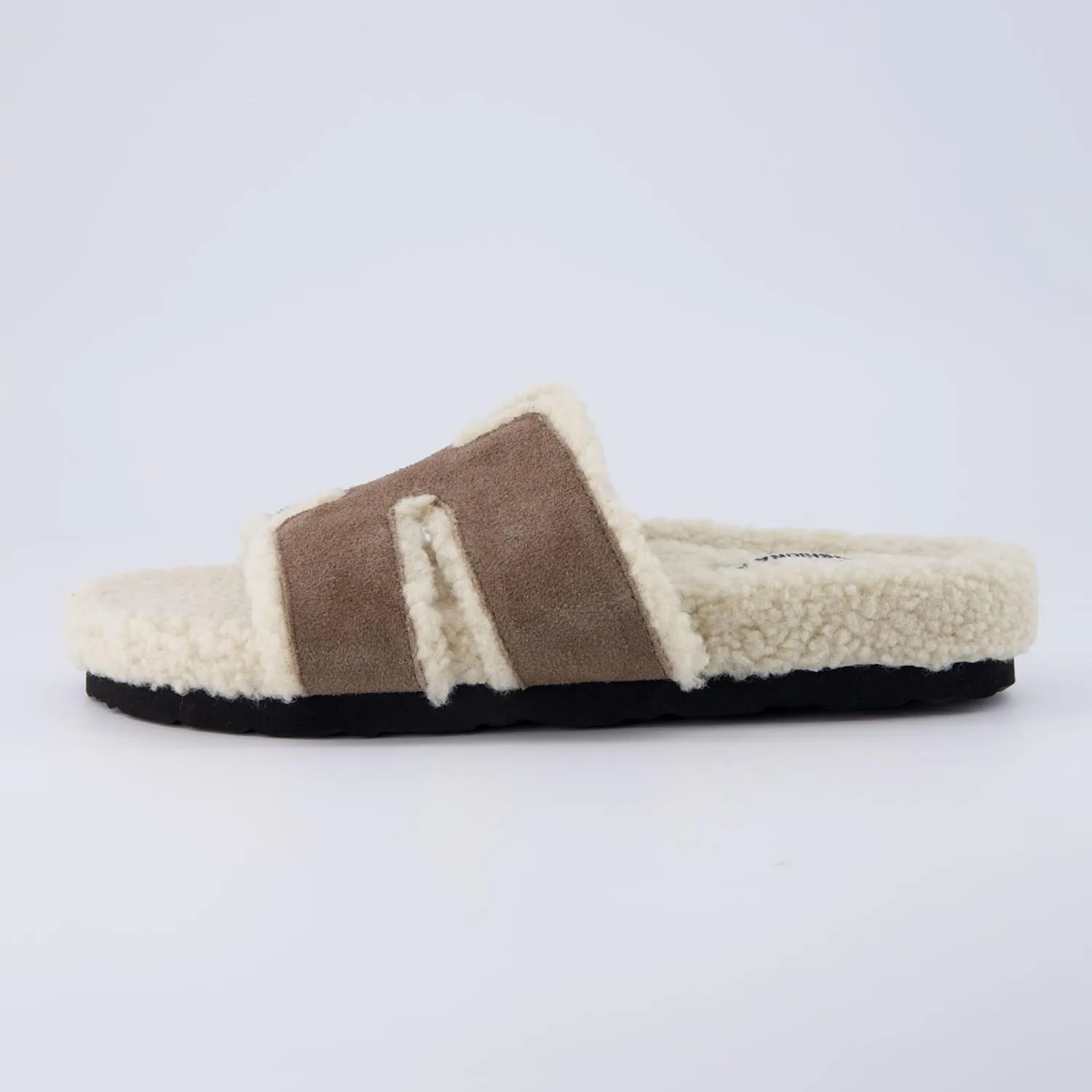 CUSHIONAIRE Cuddle Fur Slippers for Women Faux Shearling Slide Sandal  Memory Foam, Wide Widths Available