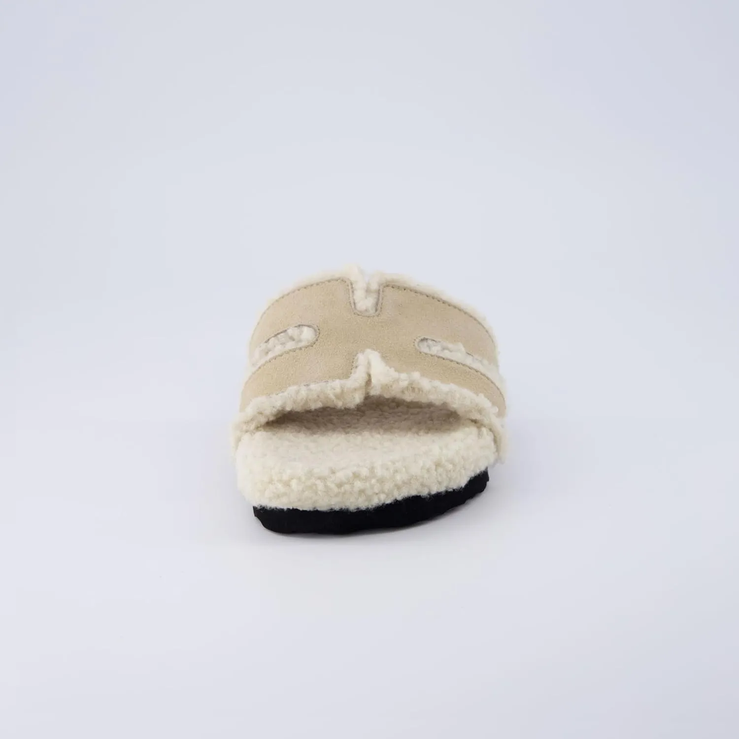CUSHIONAIRE Cuddle Fur Slippers for Women Faux Shearling Slide Sandal  Memory Foam, Wide Widths Available