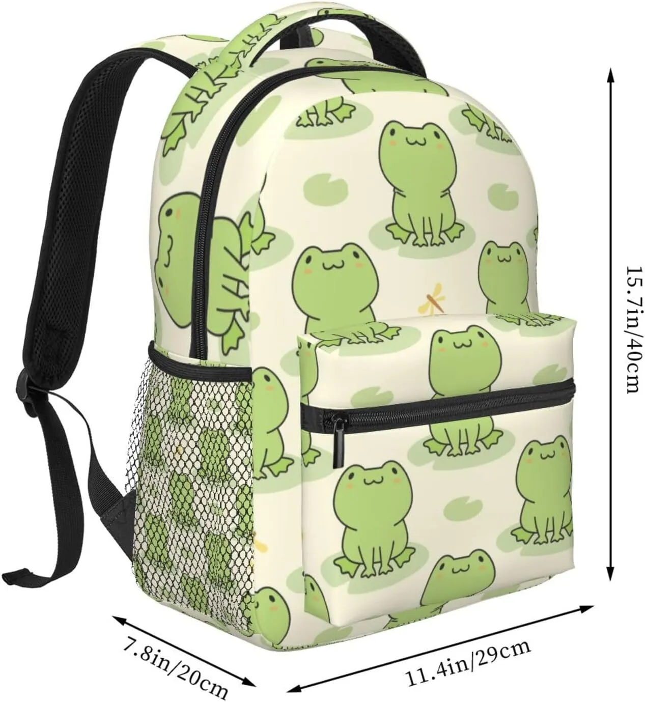 Cute Frog Animal Backpack For School Laptop Bags Bookbag Big Casual Daypack For Student Girls Boys Kids Teens Travel Sports Work