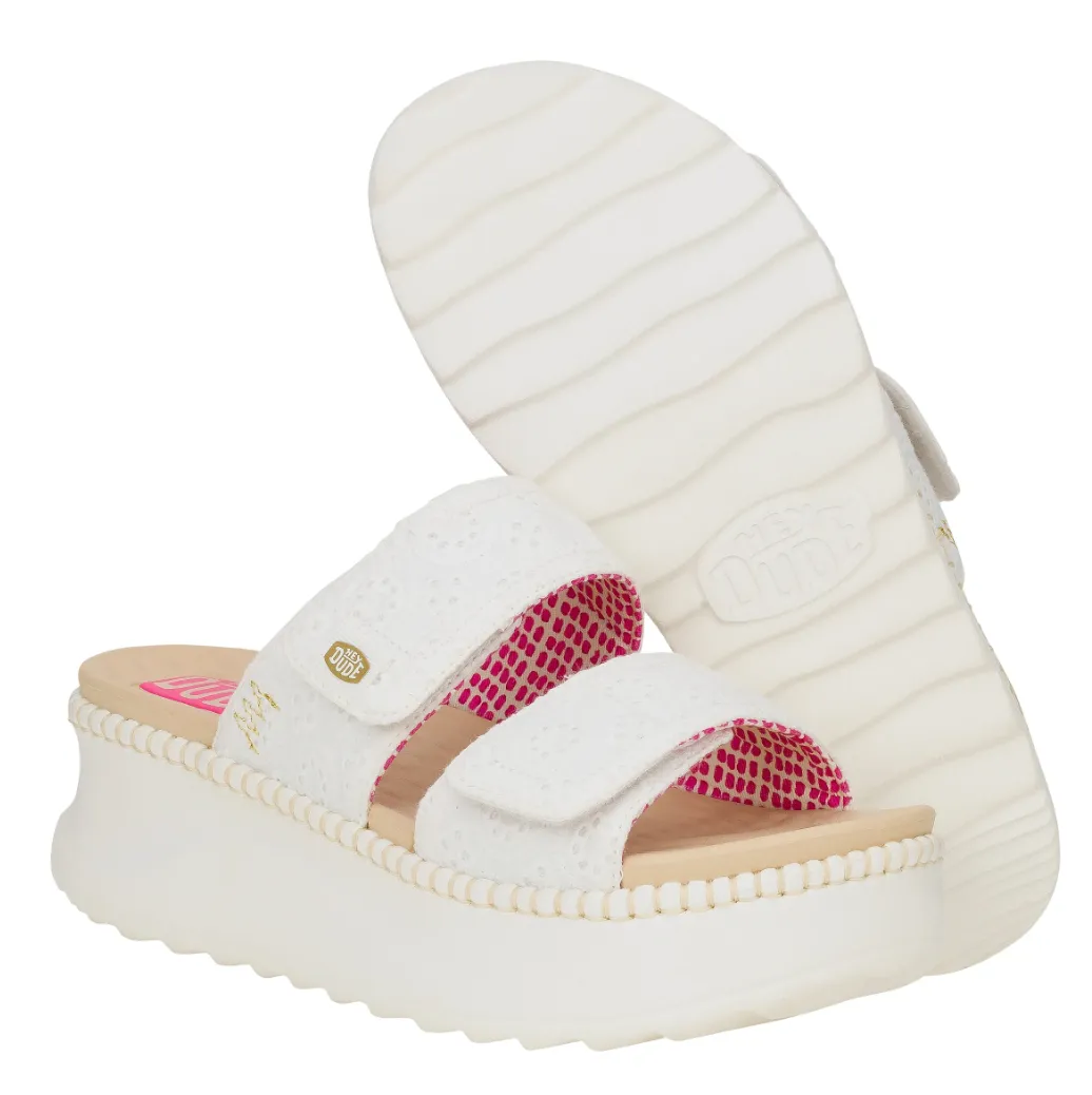 Delray Slide Eyelet - White