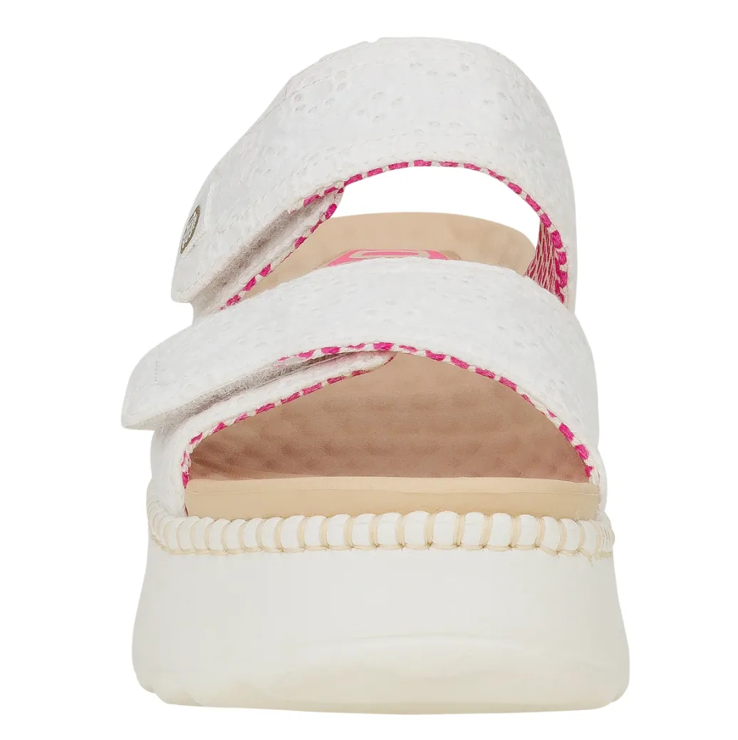 Delray Slide Eyelet - White