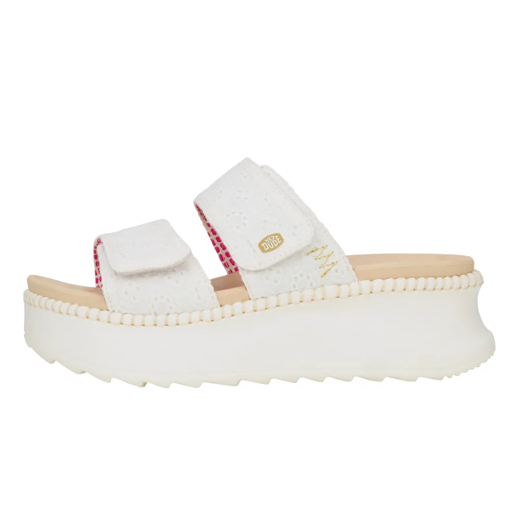 Delray Slide Eyelet - White